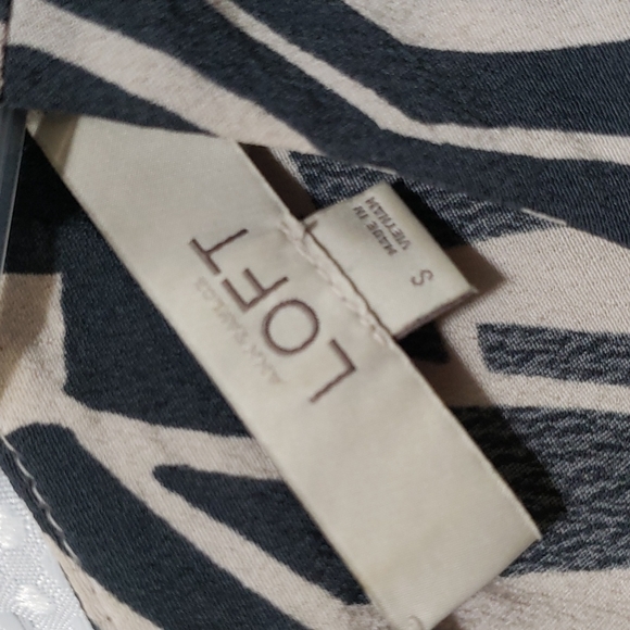 LOFT Women's Black and White Geometric Patterned Sheath Dress Small - Picture 5 of 8